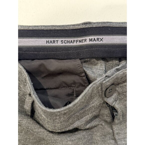 Hart Schaffner Marx Pants Mens Size 36 Dress Pants Stretch Gray Flat Front Work - Picture 3 of 13
